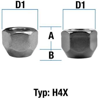 Dado della ruota aperto M12x1.5 Cono 60° SW-21 L-17 argento