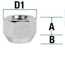 Dado della ruota M12x1.5 Cono 60° SW-19 L-15.5 argento