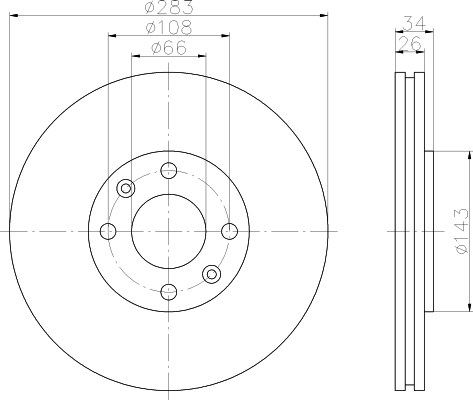 PSA + esp (1.4i-16V/1.6i-16V/1.6HDi/2.0i-16V/2.0HDi) Brake Disc