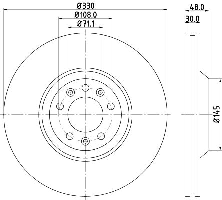 Disco del freno VERNICIATI avanti C5 III / C6 / 407 / 607 (3.0i-V6/2.2HDi/2.7HDi)