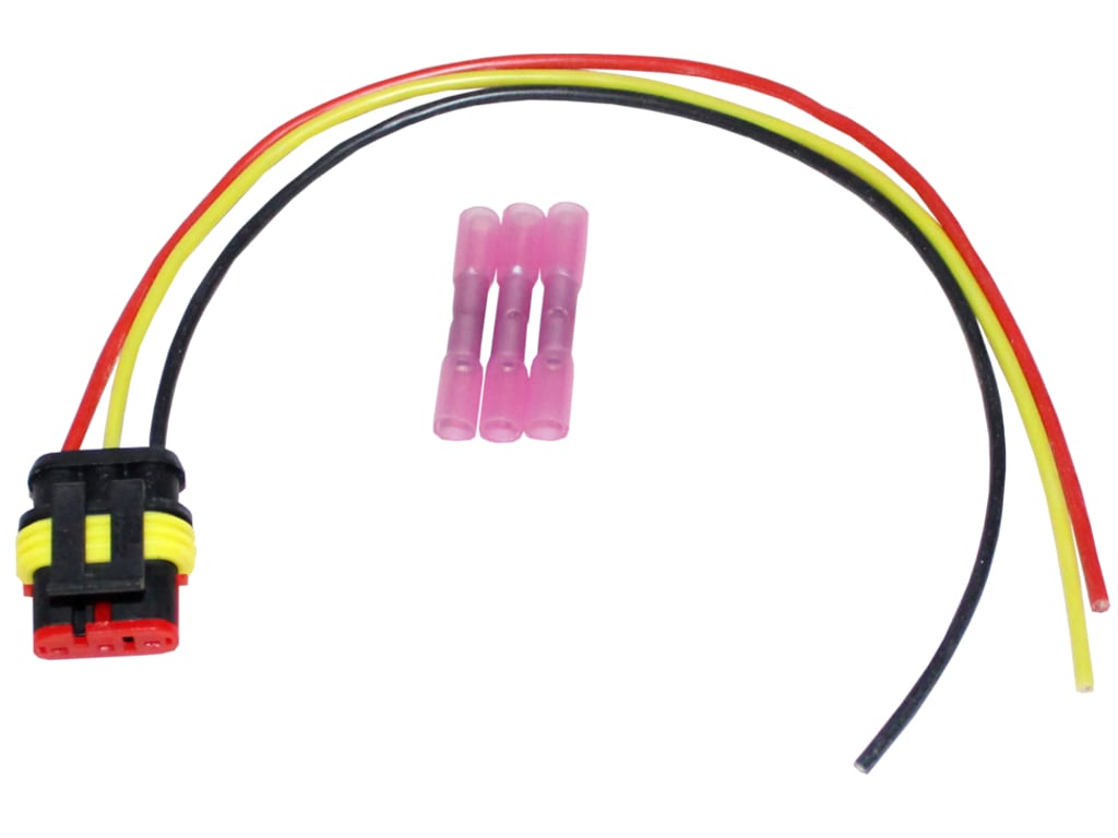 Kit de réparation bouchon DRL avec lèvre en caoutchouc jaune, 3 pôles, contacts femelle, pour Fiat Panda (319)