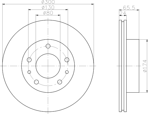 Disque de frein avant Jumper I+II / Boxer I+II 1800kg charge utile