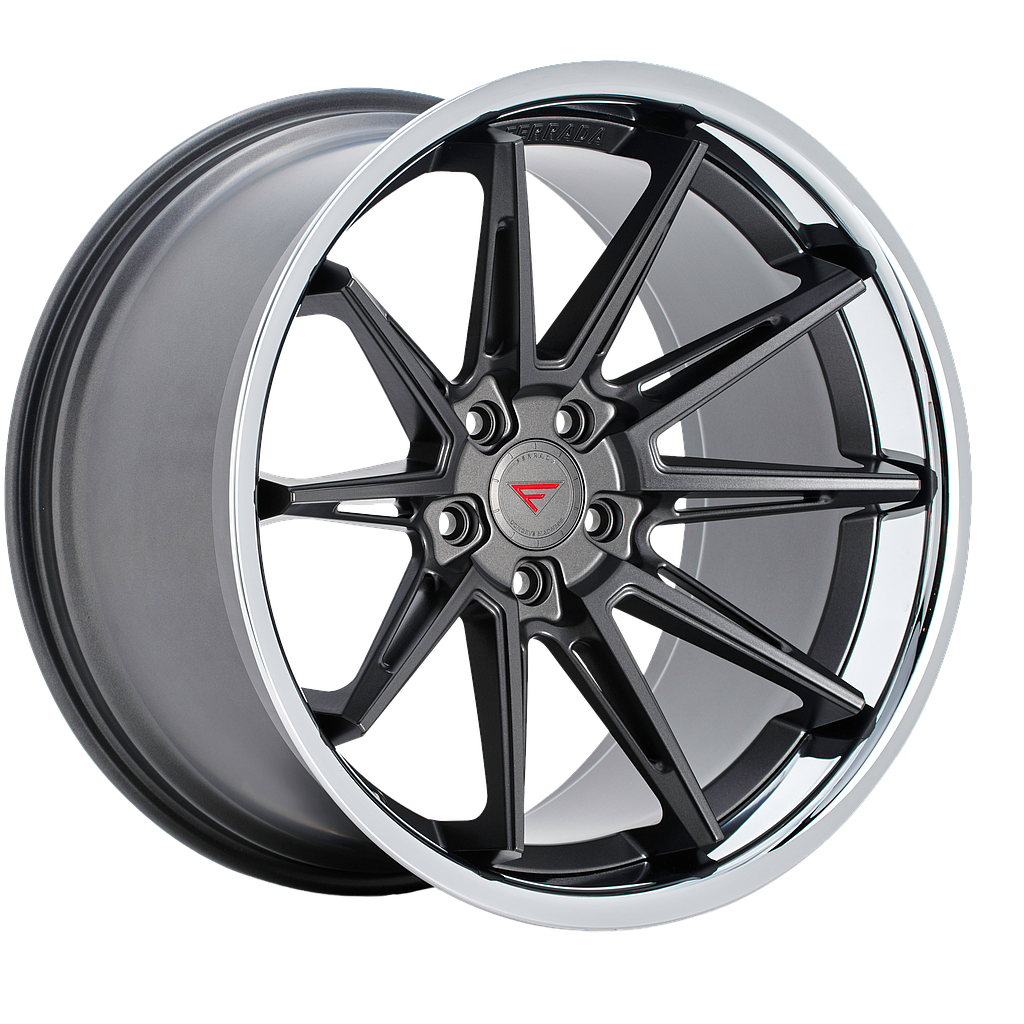 FERRADA CM2 Matte Graphite / Chrome Lip 9.5x19 73.1 60° Kegel
