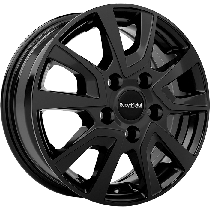 SuperMetal VAULT Gloss Black 7.5x18 ET48 5x112 57.1