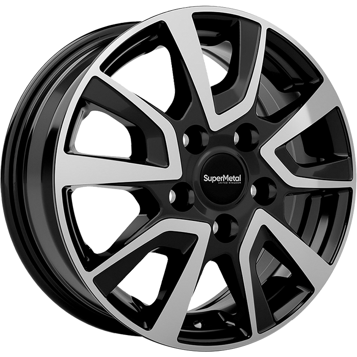SuperMetal VAULT Gloss Black Polished 6.0x15 ET68 5x118 71.1