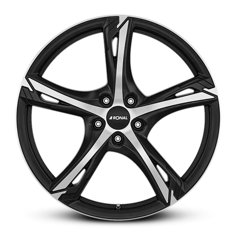 RONAL R62 JET BLACK-MATT-FRONT CUT 7.5x18 ET35 5x100 68.0