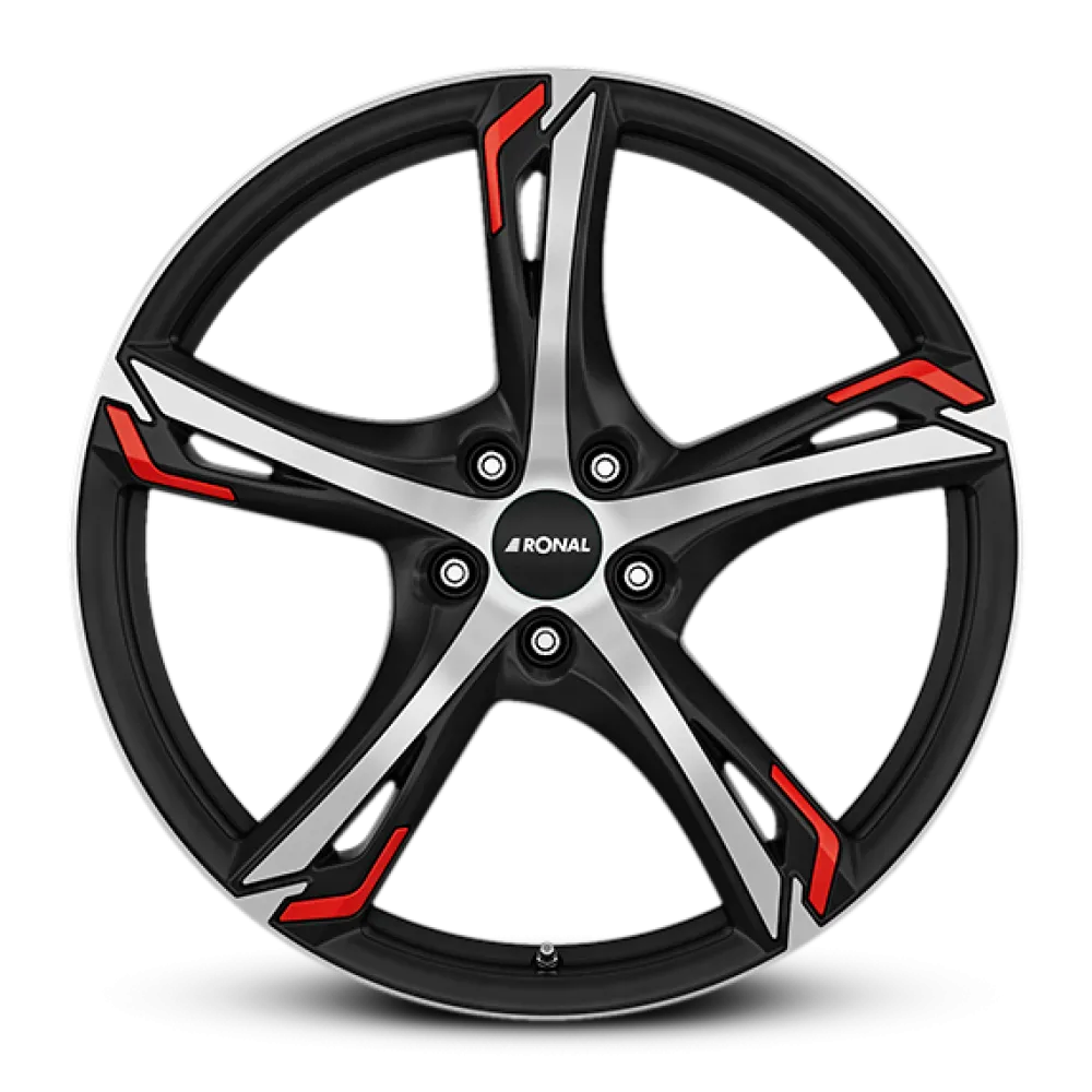 RONAL R62 Red JET BLACK-MATT-FRONT CUT 8.5x20 ET35 5x112 76.0